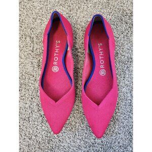 Rothy's rouge pink pointed toe flats 8.5